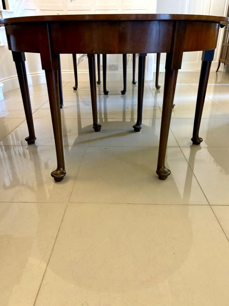 Antique Rare Georgian Figured Mahogany Metamorphic Dining Table Console Pair 12 Seater - Image 15